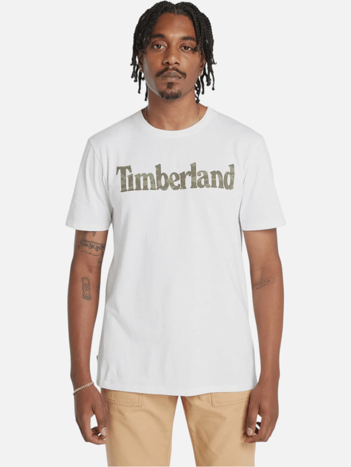Remera Timberland Wordmark Camo Blanco