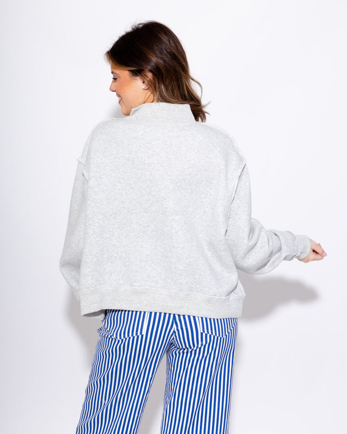 Reversible Graphic Mock-Neck Crop Sweatshirt