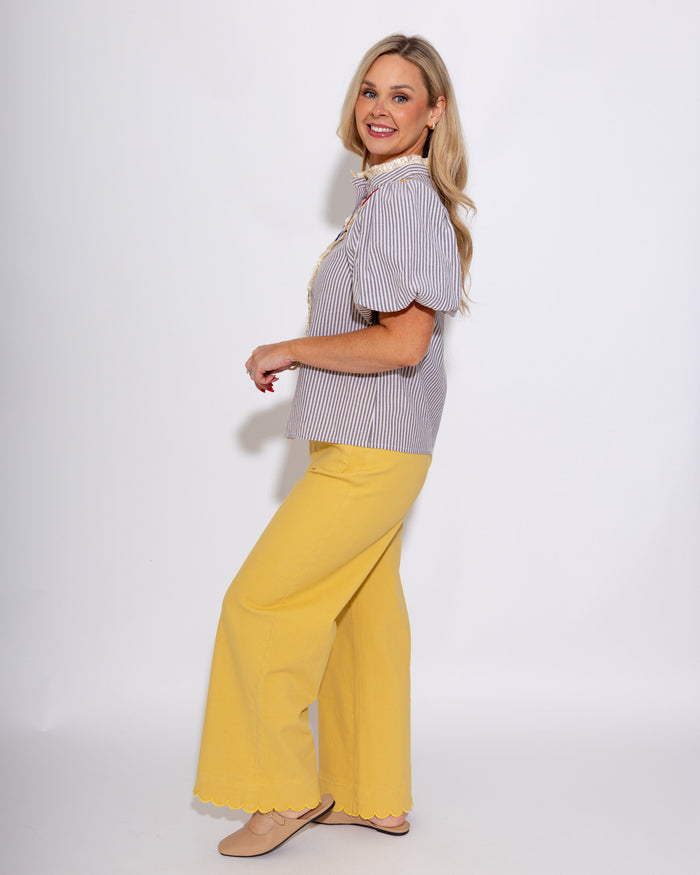 Ric Rac Stripe Popover Top