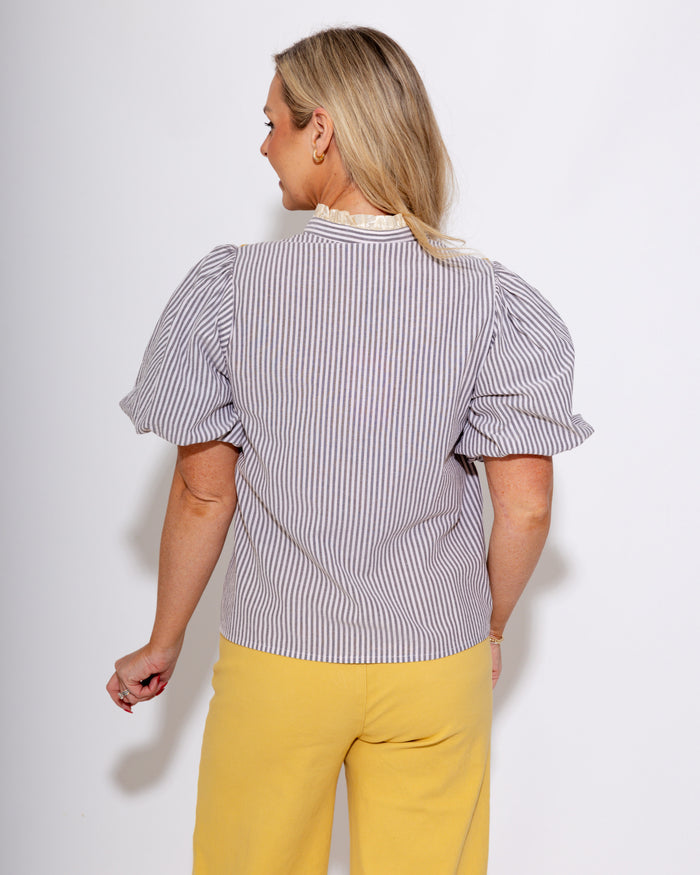 Ric Rac Stripe Popover Top