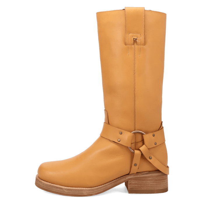 PRODUCT SHOT RIP LEATHER BOOT AT 135 DEGREE OUTSIDE ANGLE