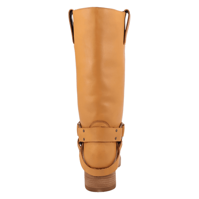 PRODUCT SHOT RIP LEATHER BOOT AT 180 DEGREE BACK ANGLE