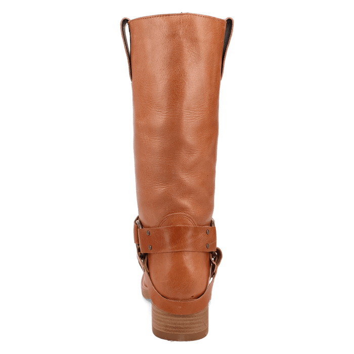 PRODUCT SHOT RIP LEATHER BOOT AT 180 DEGREE BACK ANGLE