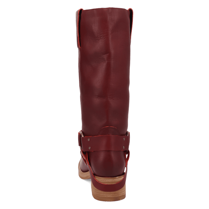 PRODUCT SHOT RIP LEATHER BOOT AT 180 DEGREE BACK ANGLE