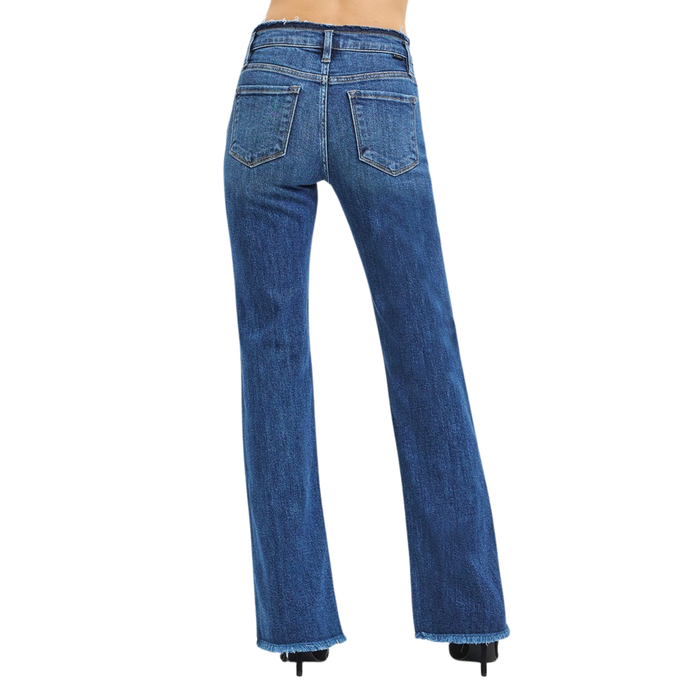 Risen: Mid Rise Bootcut Frayed Waistband & Hem *PB21475