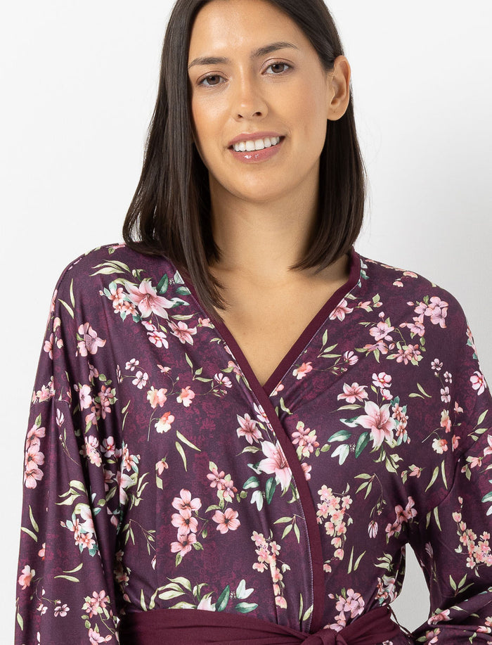 Robe de chambre légère à imprimé floral