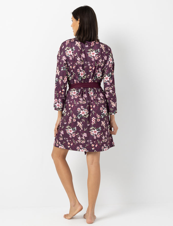 Robe de chambre légère à imprimé floral