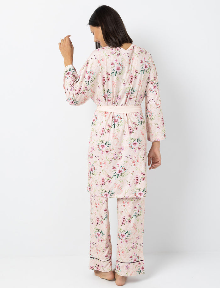 Robe de chambre légère à imprimé floral