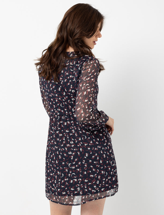 Robe imprimée léopard à boutons
