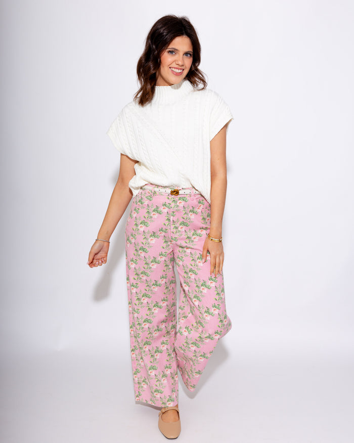 Romantic Rose Wide Leg Pants