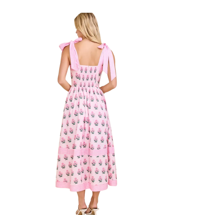 Rosewater Ribbon Midi Dress