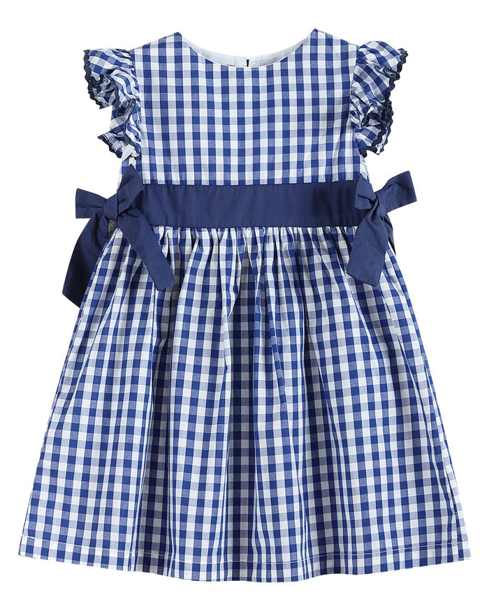 Royal Blue Gingham A - Line Dress - Lil Cactus
