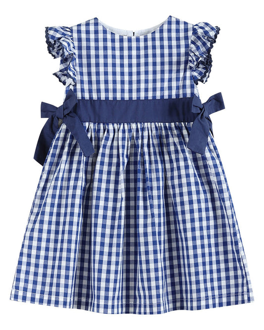 Royal Blue Gingham A - Line Dress - Lil Cactus