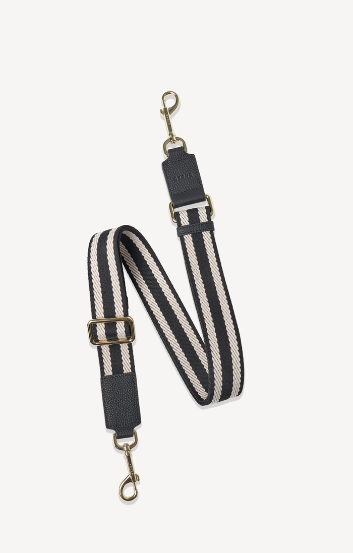 Saben Feature Strap Webbing - Black + White