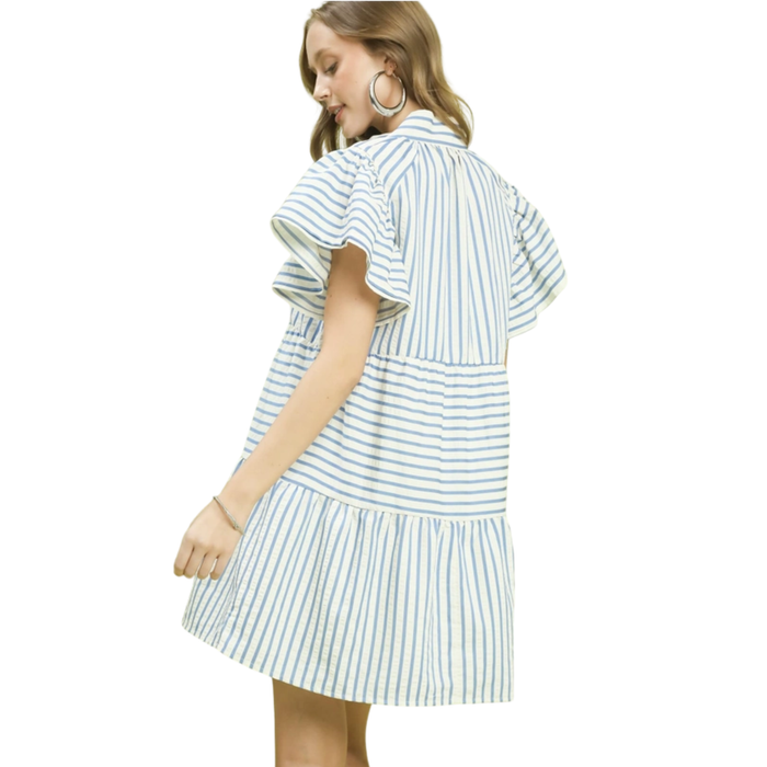 Sail Away Swing Dress in Blue