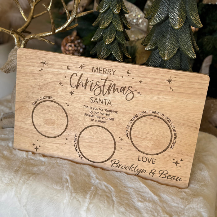 SANTA'S TREAT BOARD | Personalised | Engraved Wooden Board
