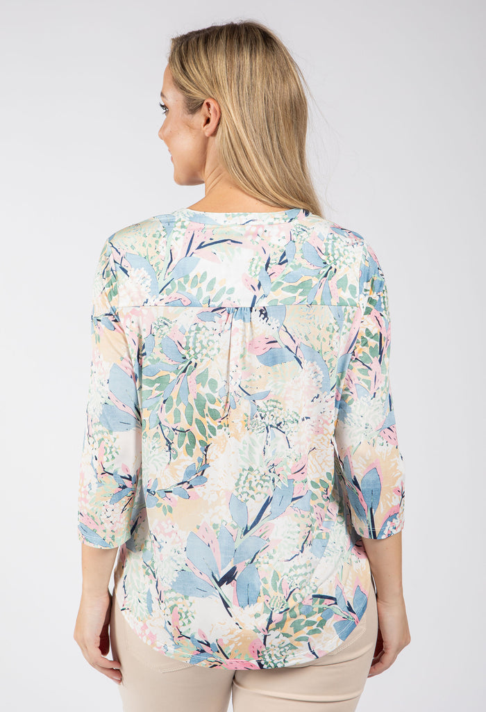 Sara Leaf Print Blouse
