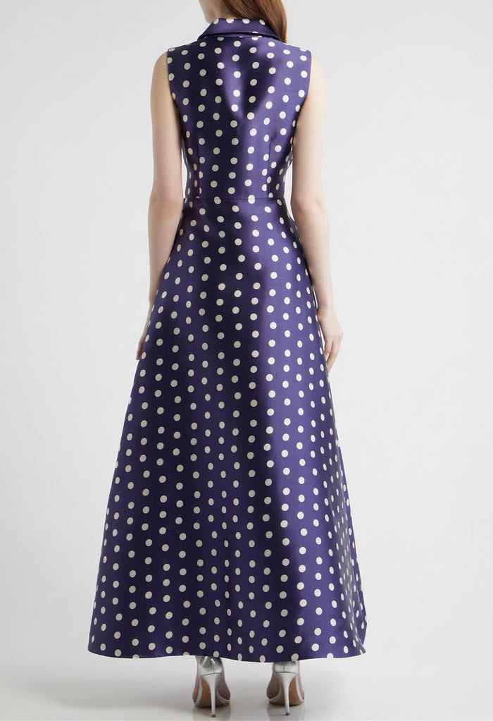 Satin Polka Dot Shirt Dresses