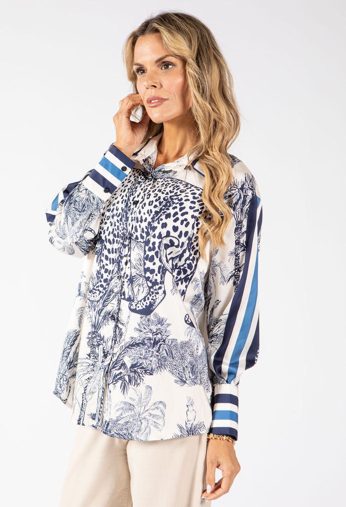 Satin Touch Animal Print Blouse