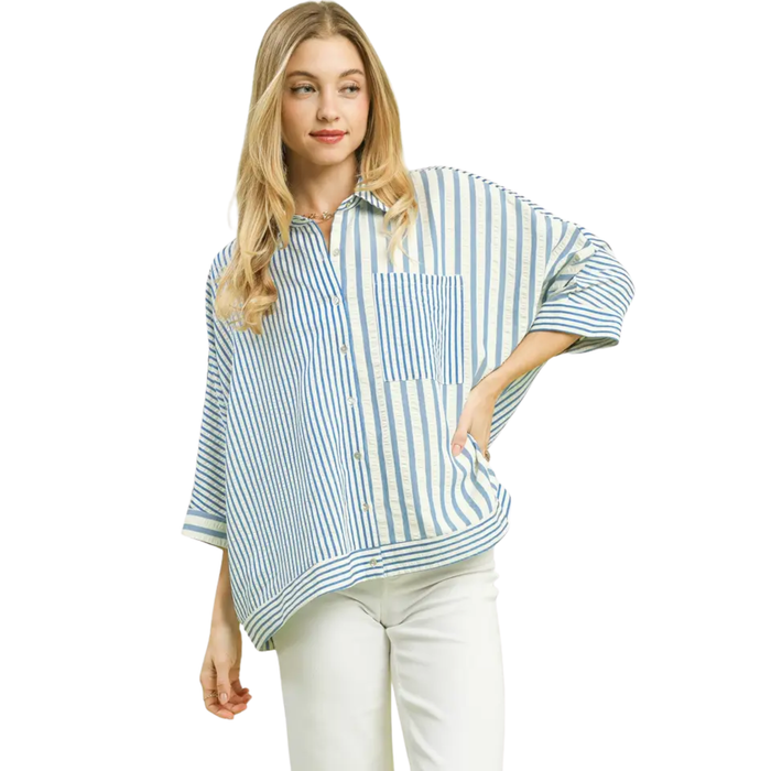Seaside Stripe Button-Up