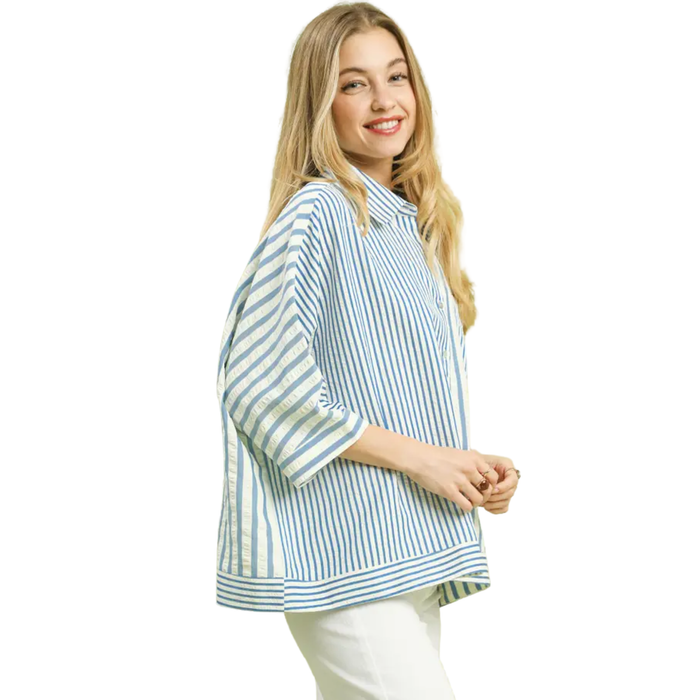 Seaside Stripe Button-Up
