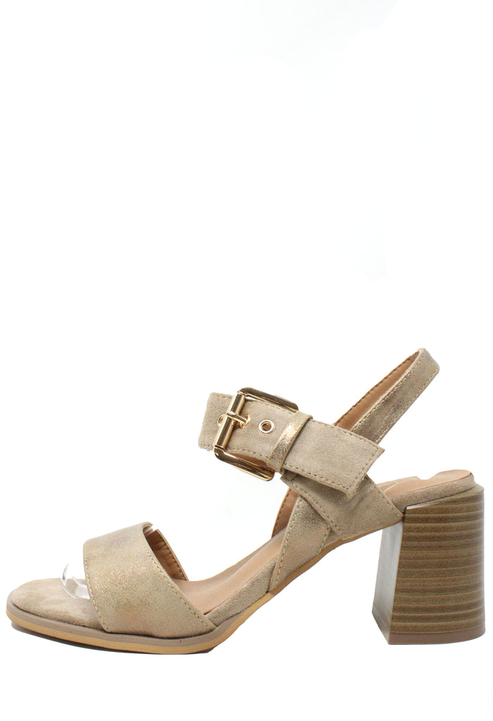 Shimmer Double Strap Heel