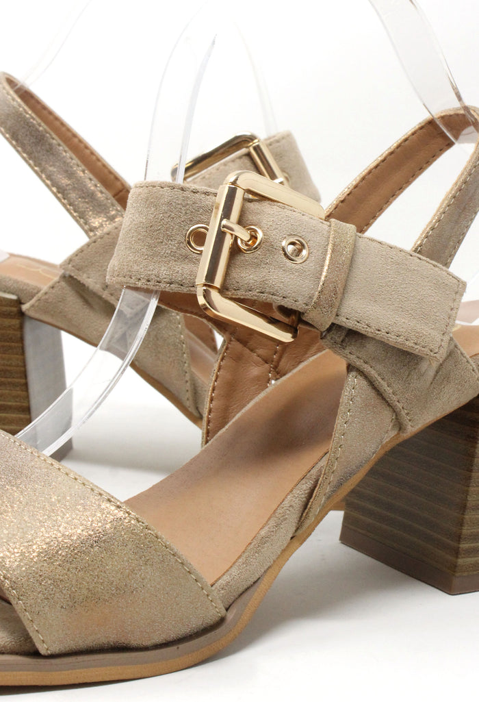 Shimmer Double Strap Heel