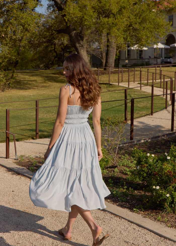 Bumpsuit Ice Blue Midi Poplin Dress