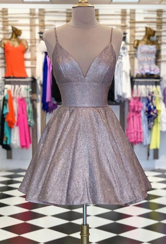 Short Homecoming Dress 2021 A Line V Neck Sleeveless Short / Mini Cocktail Dress Summer