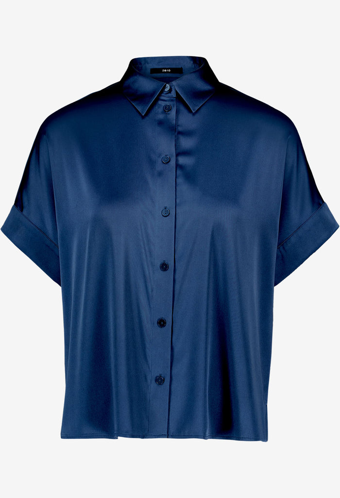 Short Sleeve Satin Blouse