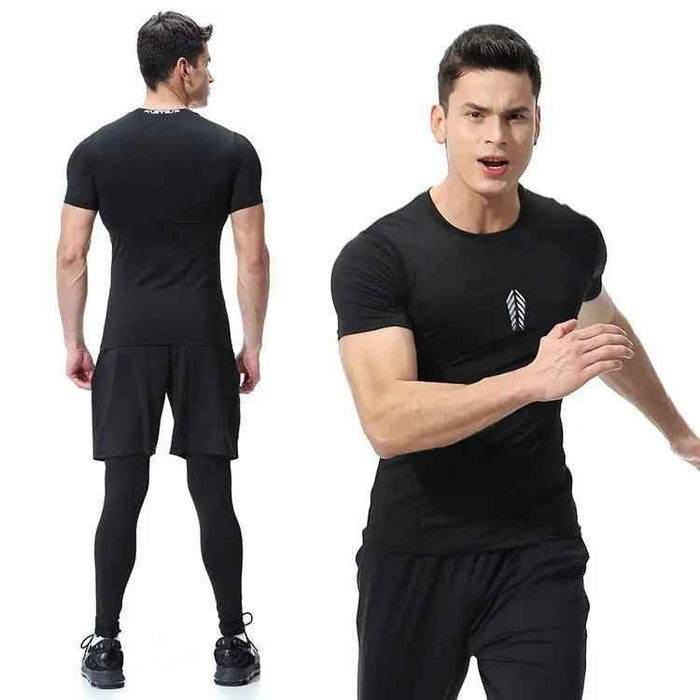 Custom Short Sleeve Sports Tops Seamless Dry Fit Sports Men's Compression Gym Wear Men Gym Tights Gym Fitness Wear