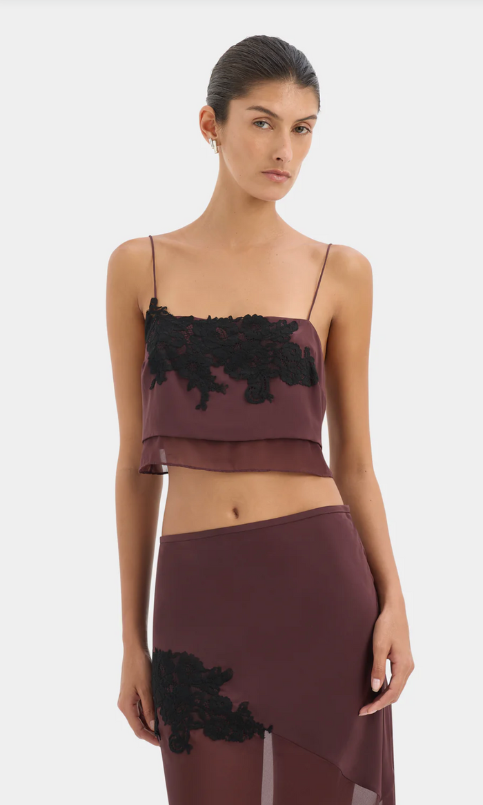 SIR. Noria Midi Skirt - Dark Plum