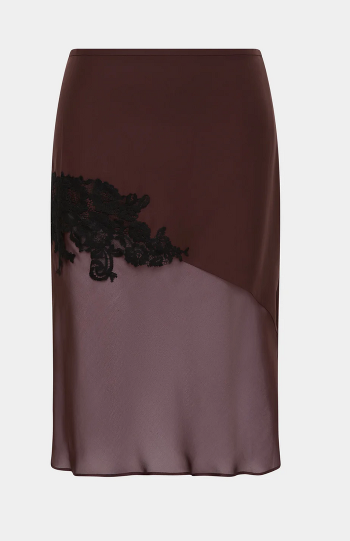 SIR. Noria Midi Skirt - Dark Plum