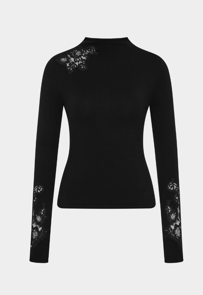 SIR. Saeli Long Sleeve Top - Black