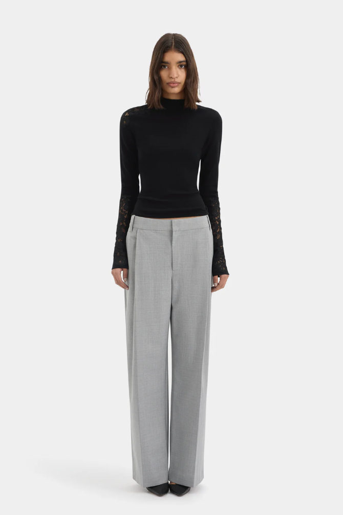 SIR. Saeli Long Sleeve Top - Black