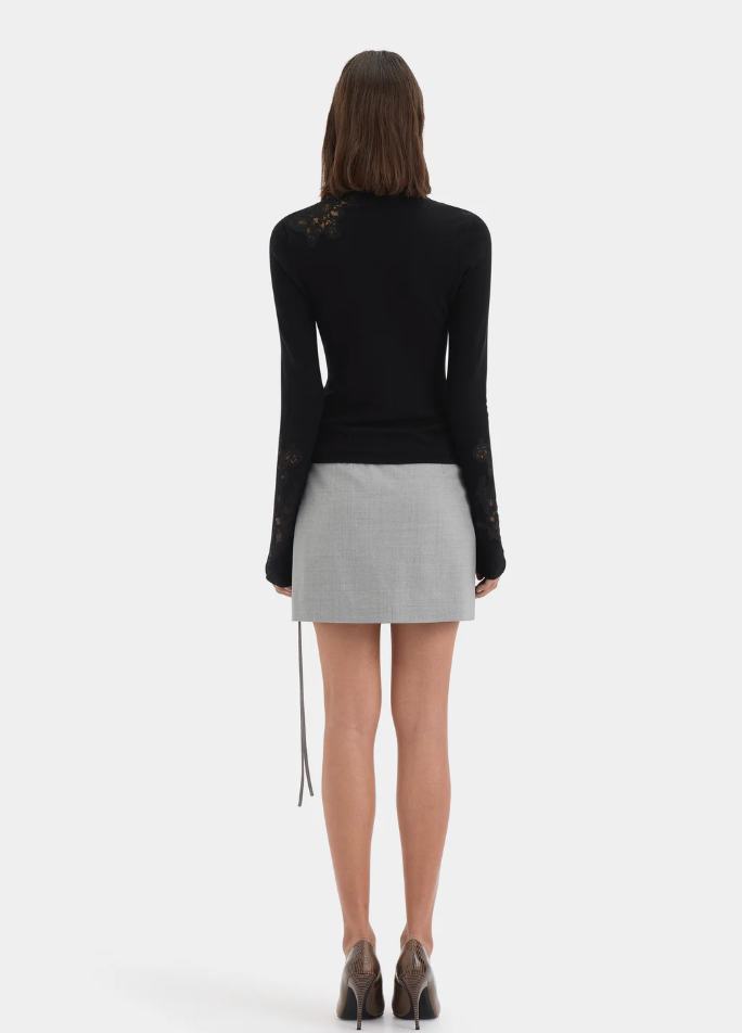 SIR. Saeli Long Sleeve Top - Black
