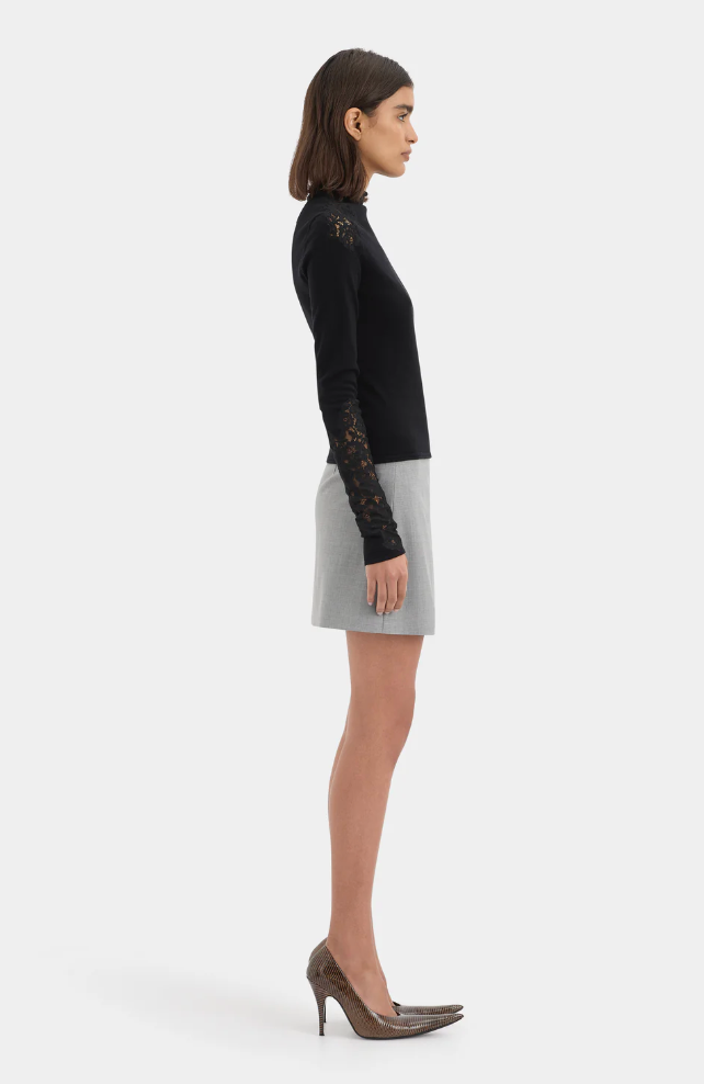 SIR. Saeli Long Sleeve Top - Black