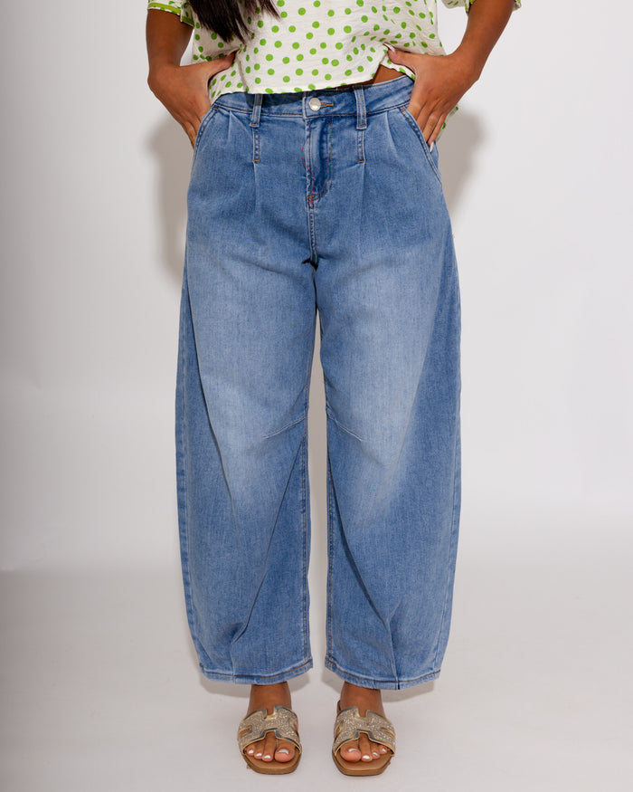 Slouchy Crop Wide Leg Jeans