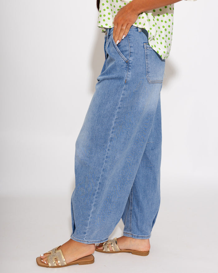 Slouchy Crop Wide Leg Jeans