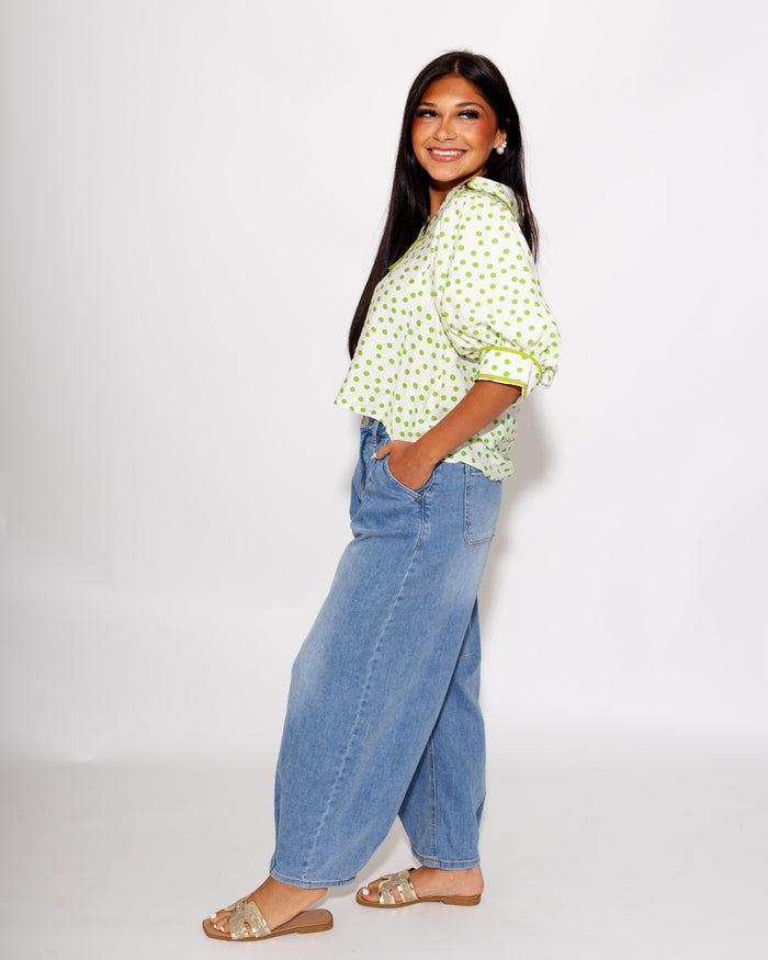 Slouchy Crop Wide Leg Jeans