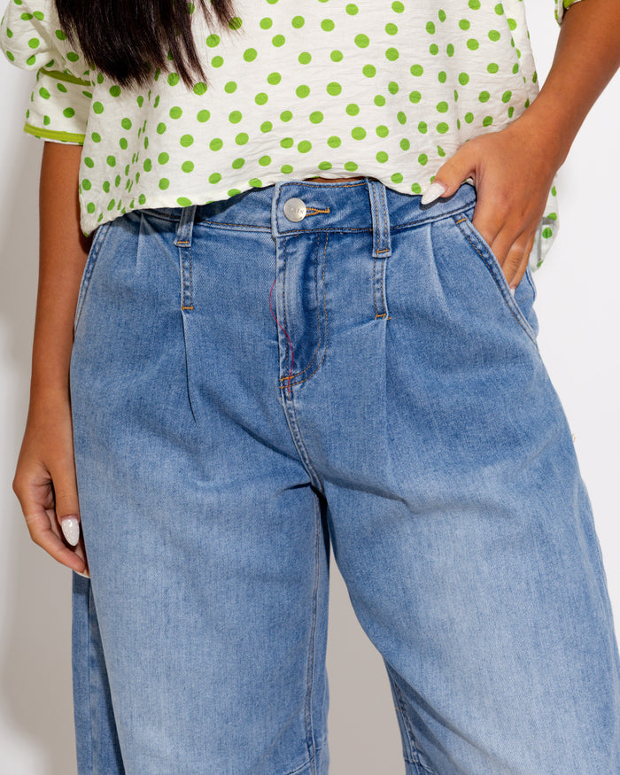 Slouchy Crop Wide Leg Jeans