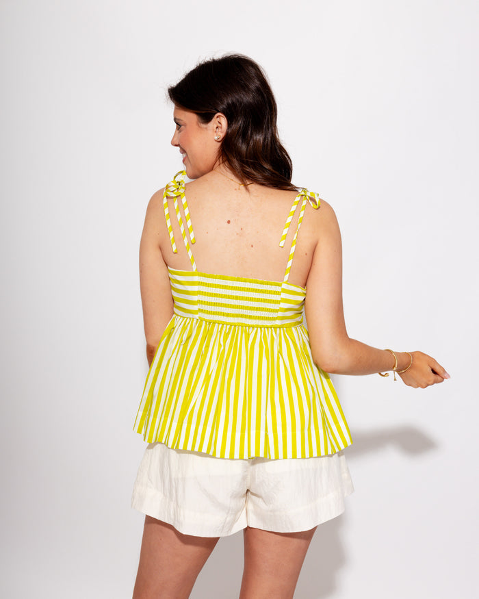 Smocked Summer Tank in Lime