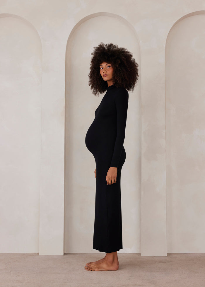 Soft Rib Maxi Long Sleeve Dress