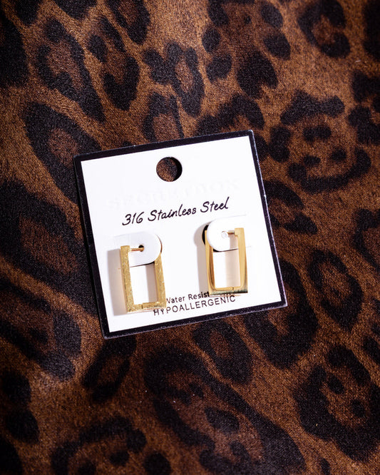 Square Hoops in Gold