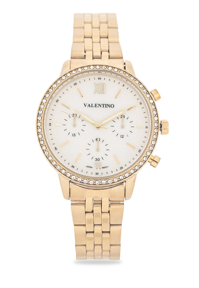 Valentino Stainless Steel Strap Analog Watch for Women 20122536-GLD-MOP DIAL-Watch Portal Philippines