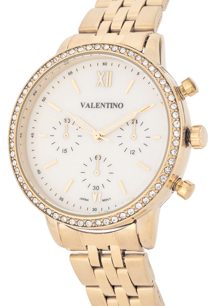 Valentino Stainless Steel Strap Analog Watch for Women 20122536-GLD-MOP DIAL-Watch Portal Philippines