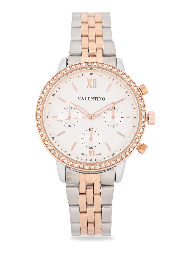 Valentino Stainless Steel Strap Analog Watch for Women 20122537-SILVER DIAL-Watch Portal Philippines