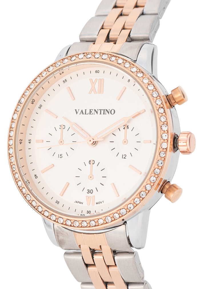 Valentino Stainless Steel Strap Analog Watch for Women 20122537-SILVER DIAL-Watch Portal Philippines