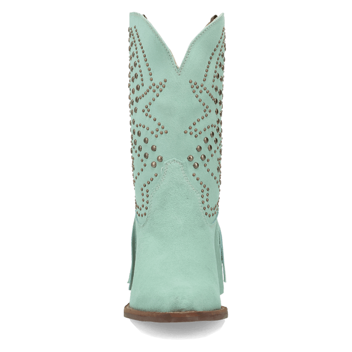 PRODUCT SHOT STAR POWER SUEDE LEATHER BOOTIE AT FRONT ANGLE