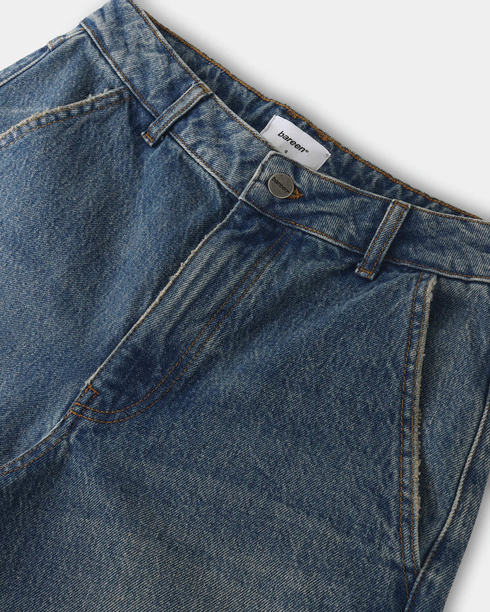 Straight Denim Shorts, Women - Faded Blue
